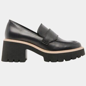 Dolce Vita Halona Onyx Leather Lug Sole Loafers
